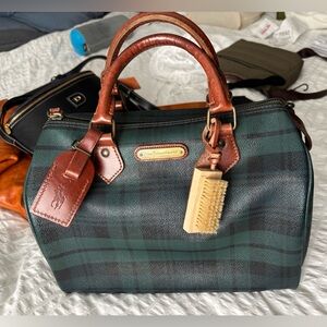 Vintage Polo Ralph Lauren Plaid Boston Satchel Handbag